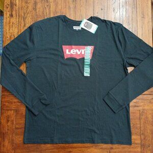 LEVI'S Men's Classic Fit Long Sleeve Graphic Logo T-Shirt. Plus Size XXXL